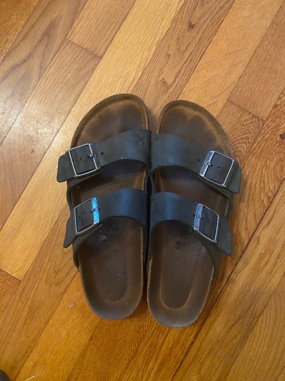 Birkenstock Arizona Black Oiled Leather Soft Footbed